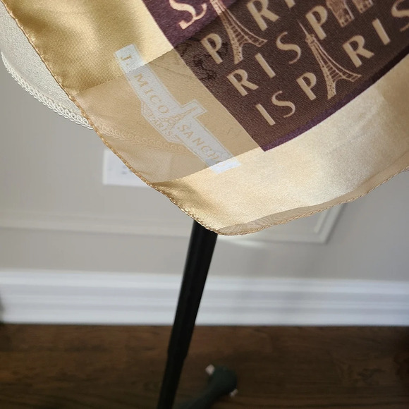 New J.Mico Sancho Paris Square scarf sz.37×37in. print letters - Picture 2 of 7